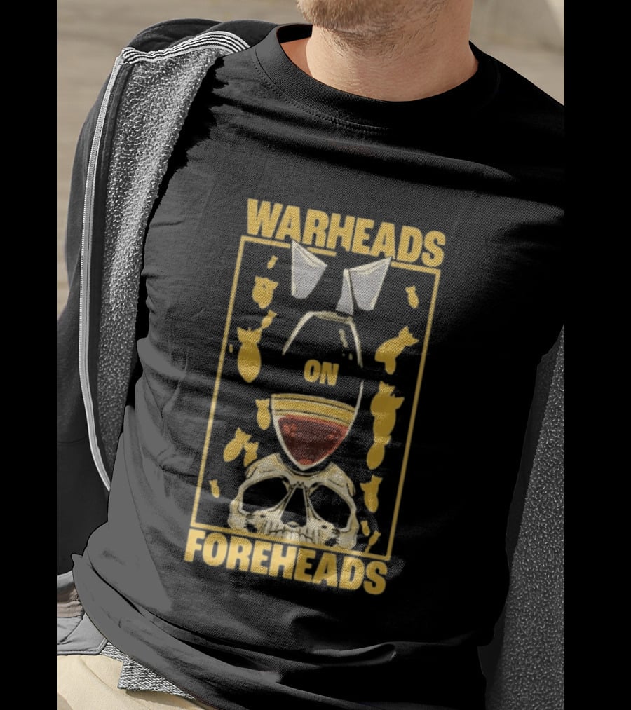 Warheads On Foreheads Skull With Bombs And Paratrooper Wings T-Shirt