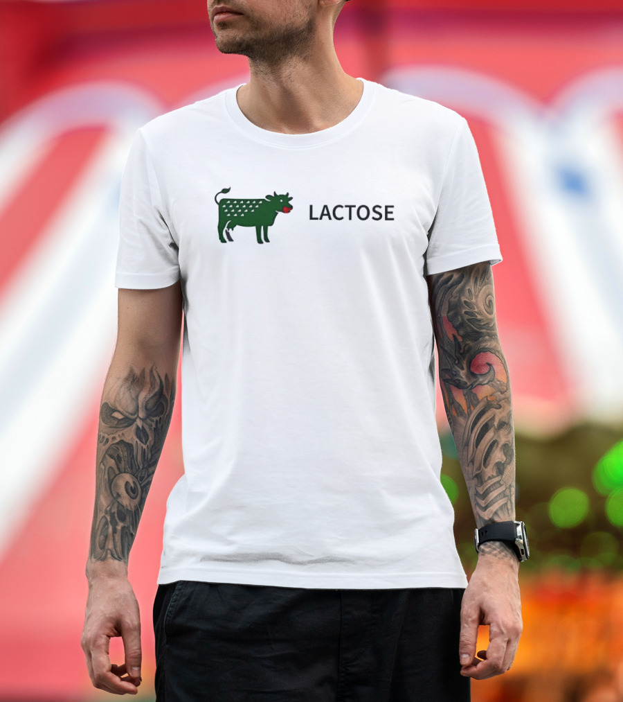 Lactose Cow 2026 Eating Red Apple T-Shirt