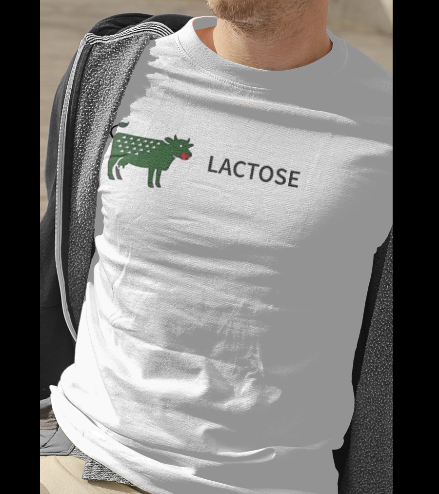 Lactose Cow 2026 Eating Red Apple T-Shirt