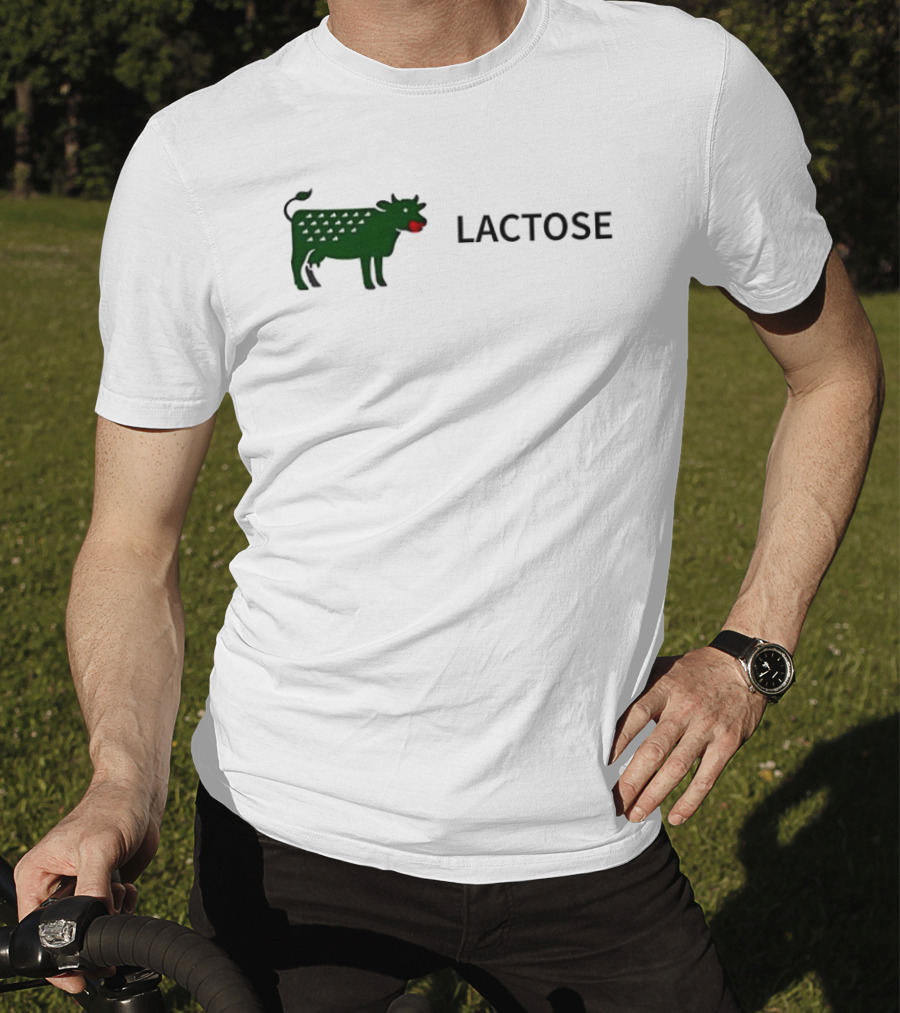 Lactose Cow 2026 Eating Red Apple T-Shirt