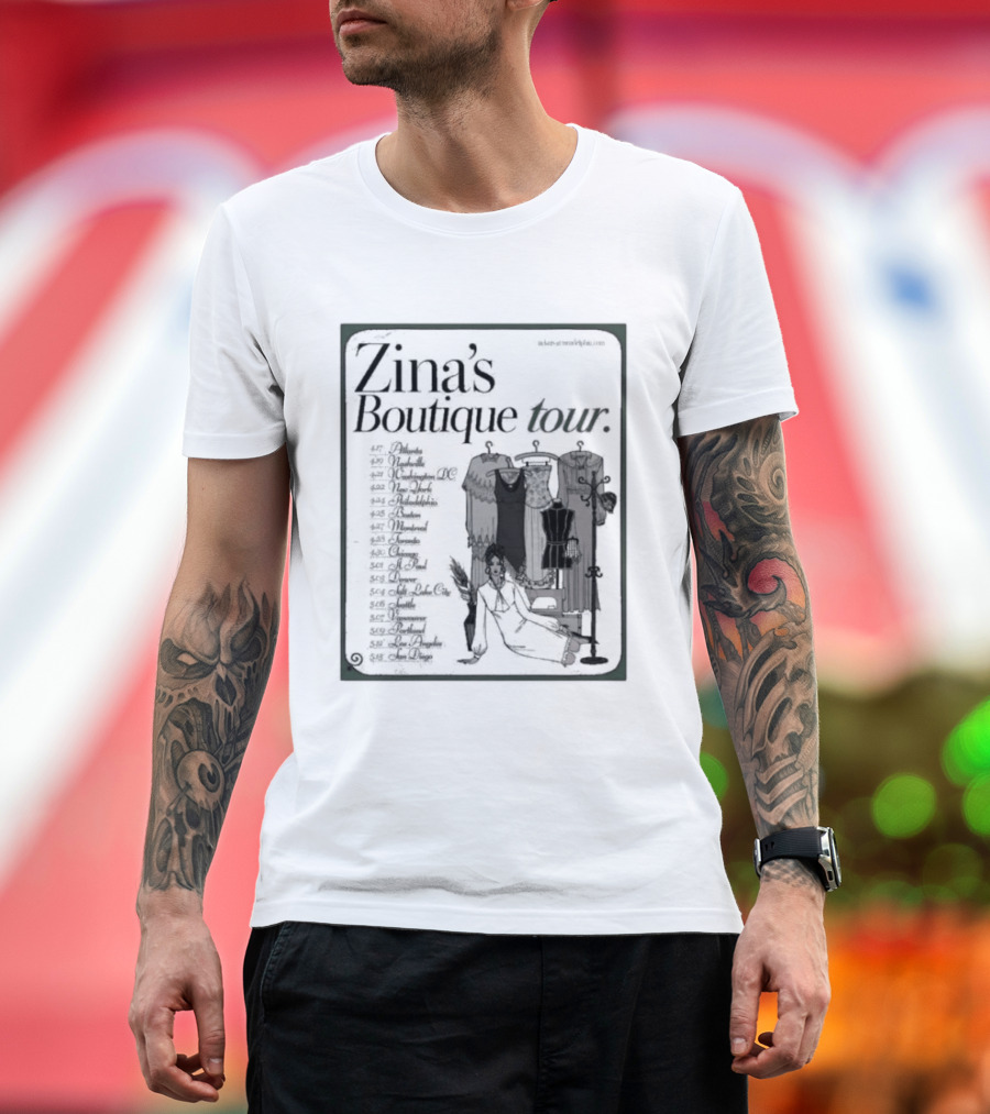 Zina's Boutique Tour Dates 2026 Fashion Collection T-Shirt