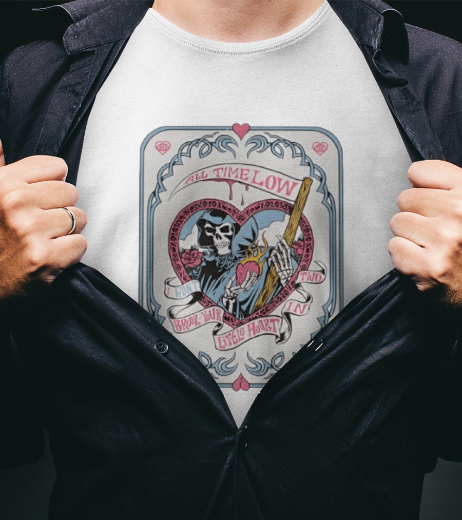 All Time Low Valentine 2026 I Won't Break Your Little Heart Skeleton Roses T-Shirt