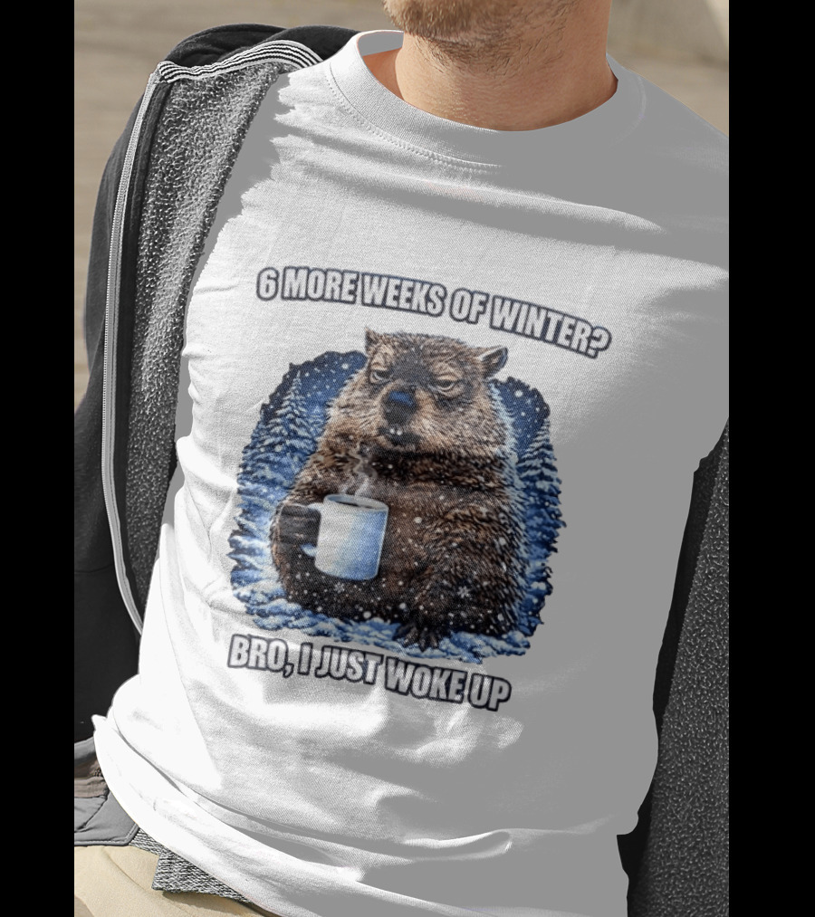 6 More Weeks Of Winter Bro I Just Woke Up Groundhog Meme T-Shirt