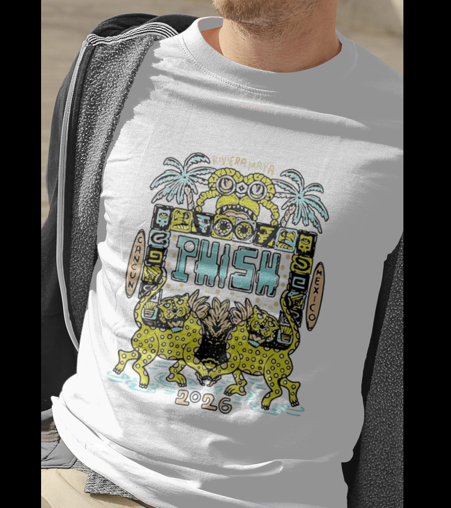 Phish Riviera Maya Cancun Mexico 2026 Jaguars Palms T-Shirt