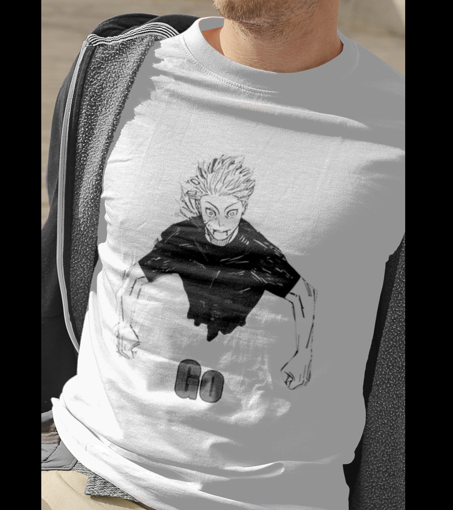Satoru Gojo Half Body Go Meme Jujutsu Kaisen T-Shirt