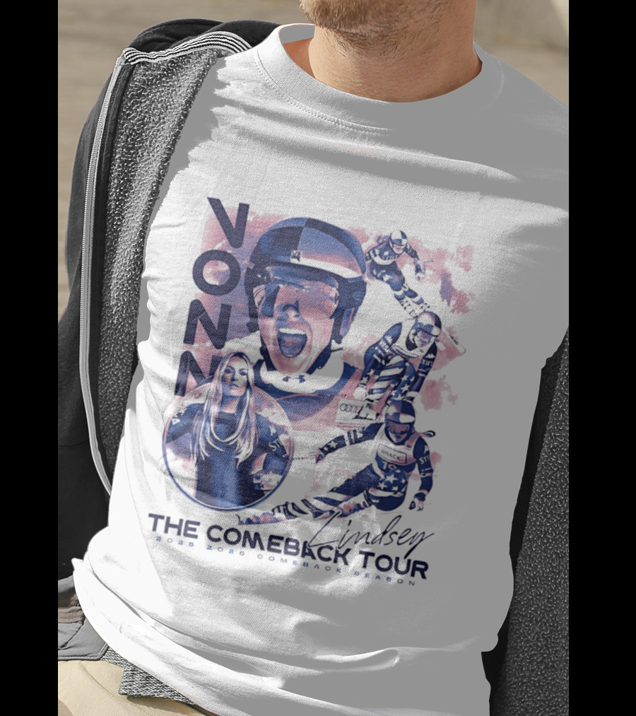 Lindsey Vonn The Comeback Tour 2025 2026 Comeback Season Alpine Skiing Adventure T-Shirt