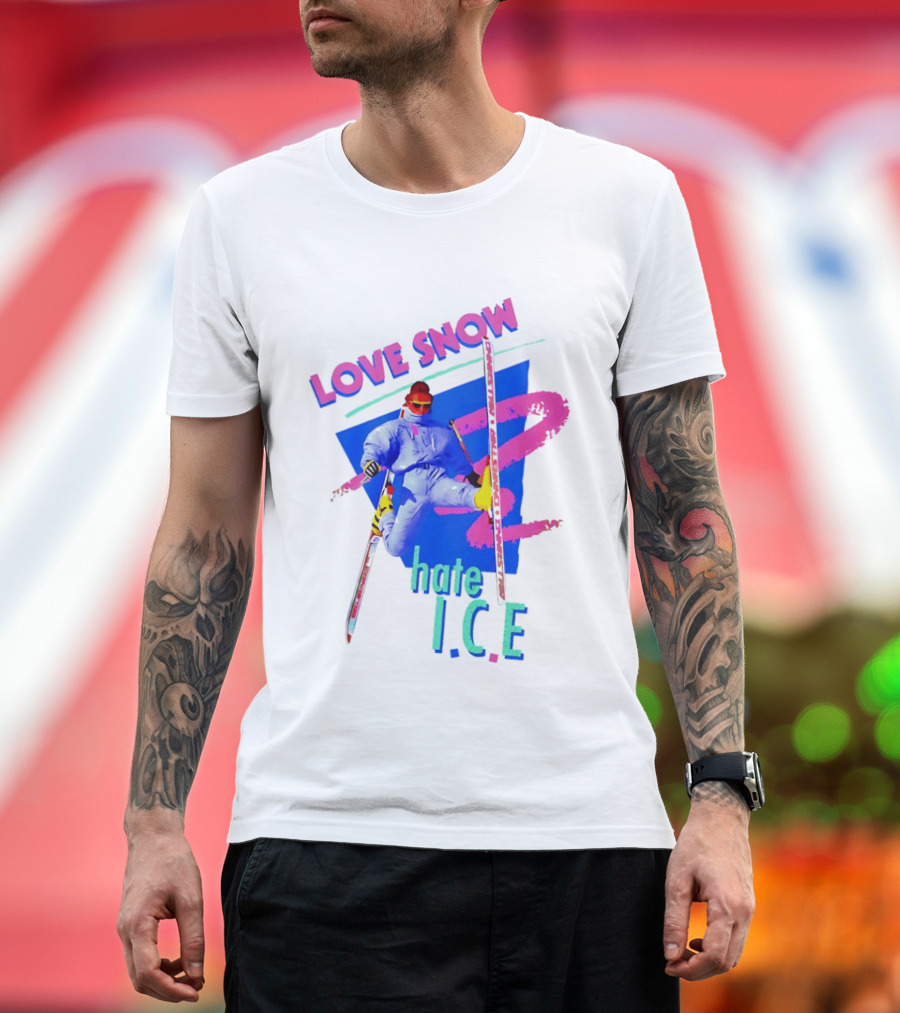 Love Snow Hate ICE Skiing T-Shirt