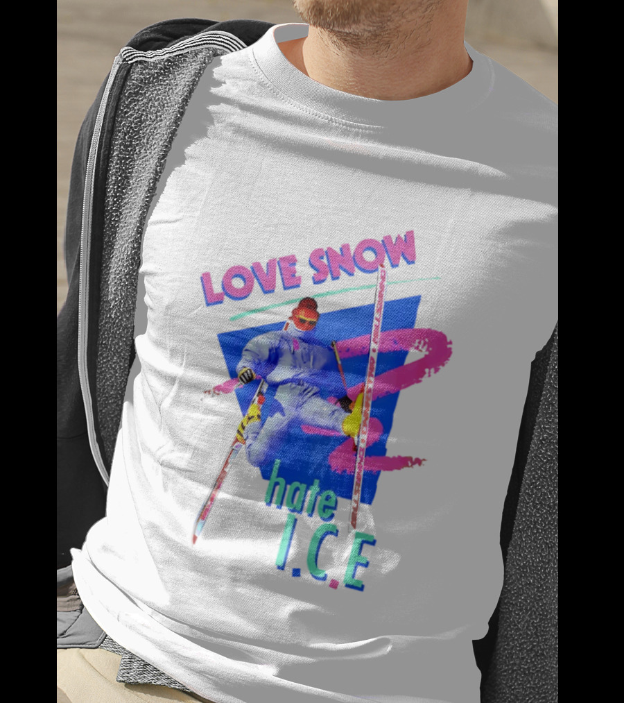 Love Snow Hate ICE Skiing T-Shirt