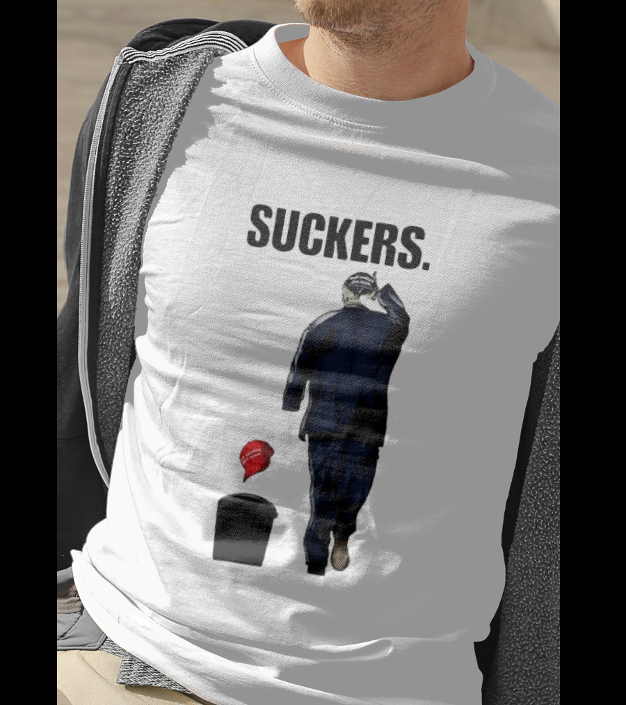 Suckers Trump MAGA Hat Trash Can T-Shirt