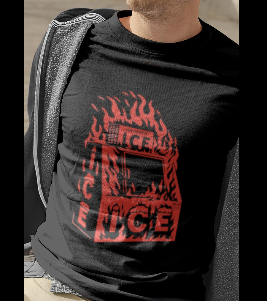 Abolish ICE Machine Flames Protest T-Shirt