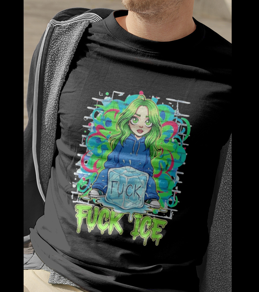 Billie Eilish Cartoon Fck Ice T-Shirt