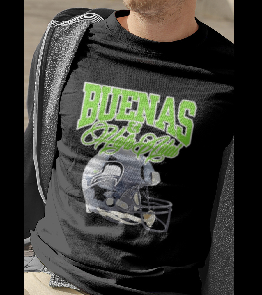 BUENAS Hafa Adai Seattle Seahawks Helmet T-Shirt
