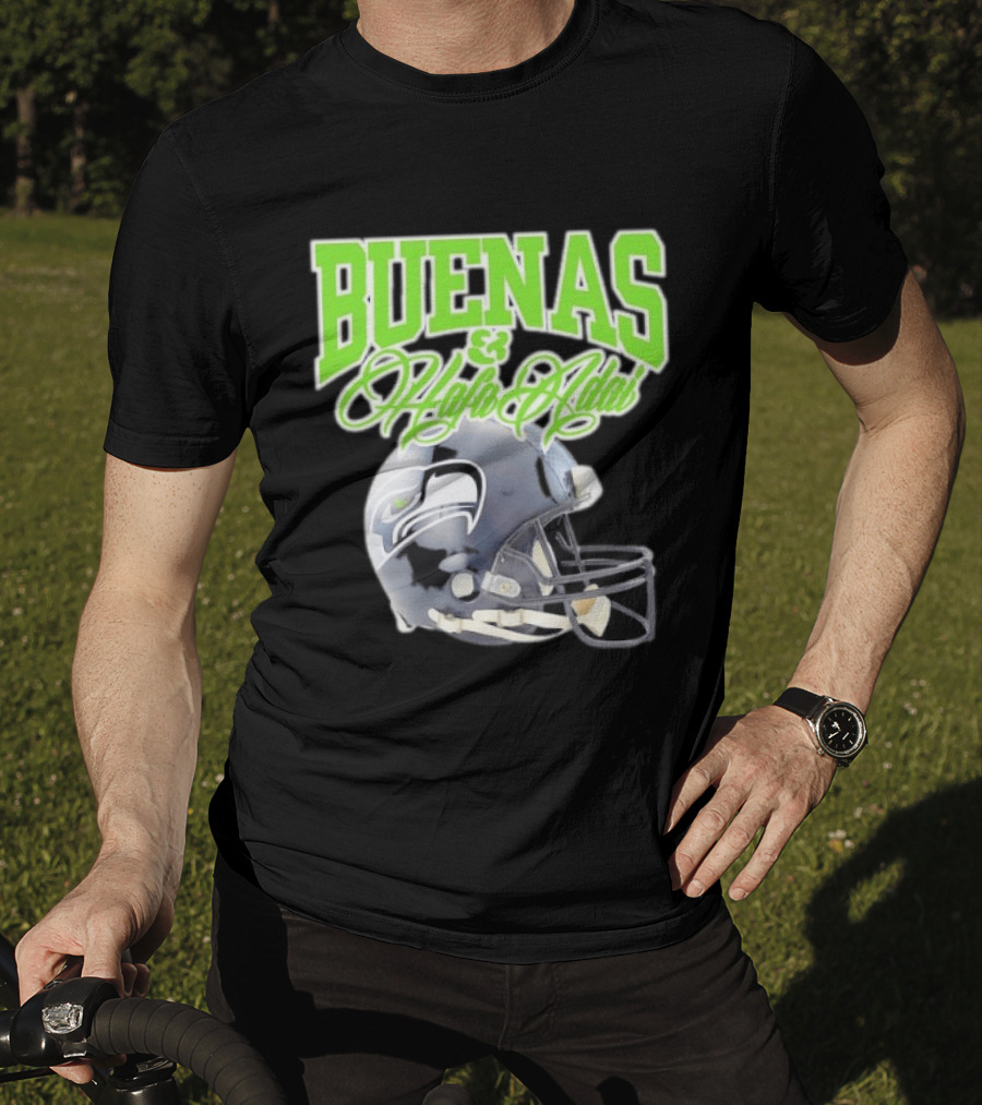 BUENAS Hafa Adai Seattle Seahawks Helmet T-Shirt