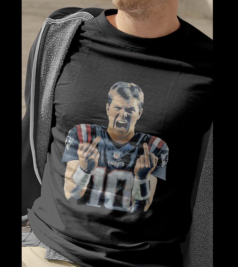 Drake Maye NE Patriots NFL Middle Finger T-Shirt