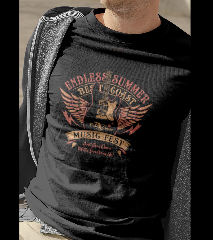 Endless Summer Flogrown Best Coast Music Fest Wings Guitar T-Shirt
