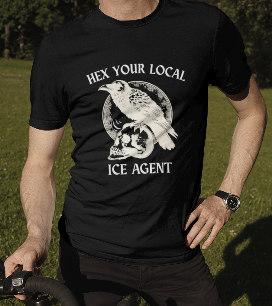 Hex Your Local Ice Agent Raven Skull T-Shirt