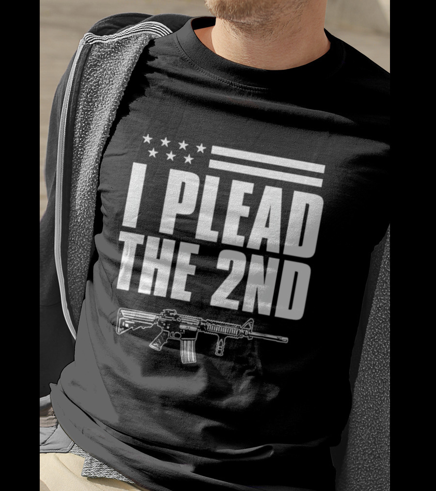 I Plead The 2nd Gun Rights American Flag Rifle T-Shirt