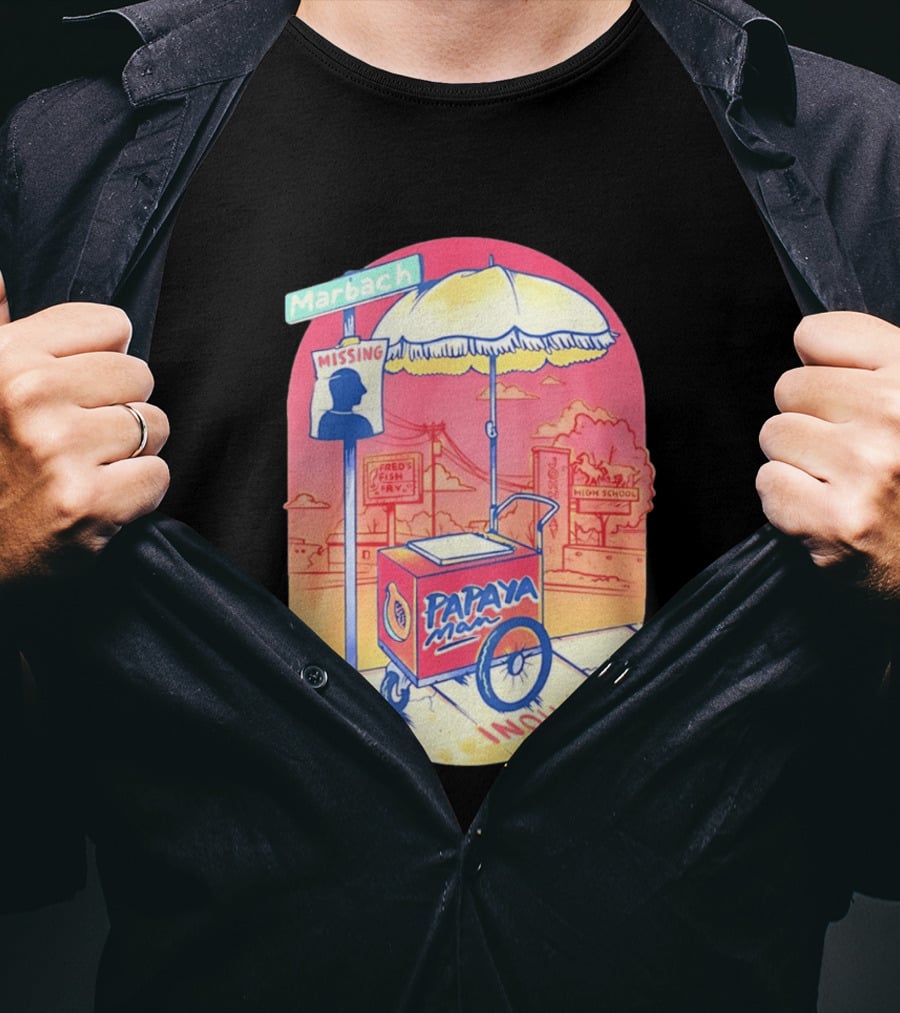 Marbach Inoha Papaya Man Missing High School Fred's Fish Fry T-Shirt