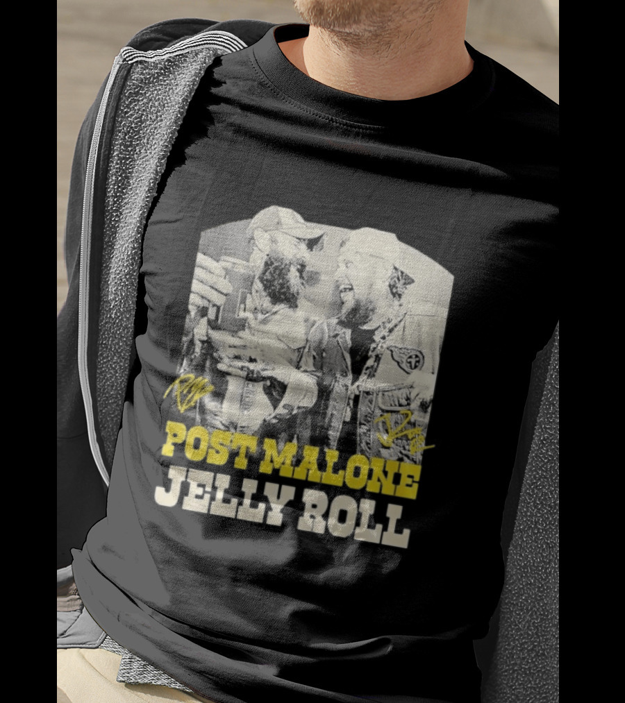 Post Malone Jelly Roll Collaboration Signatures T-Shirt
