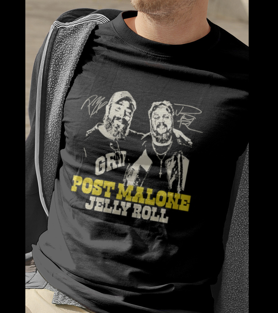 Post Malone Jelly Roll Big Ass Stadium Tour Signatures T-Shirt
