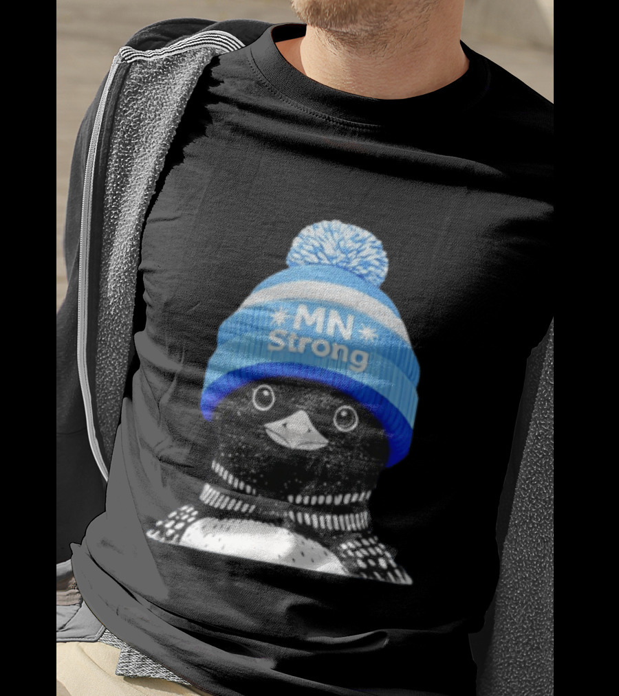 MN Strong Penguin Blue Hat Minnesota T-Shirt