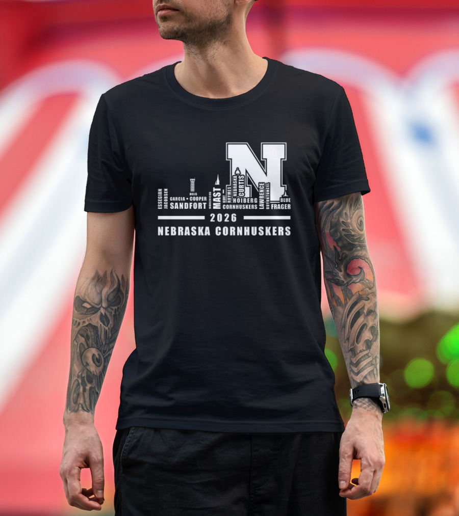 2026 Nebraska Cornhuskers City Skyline Lincoln T-Shirt