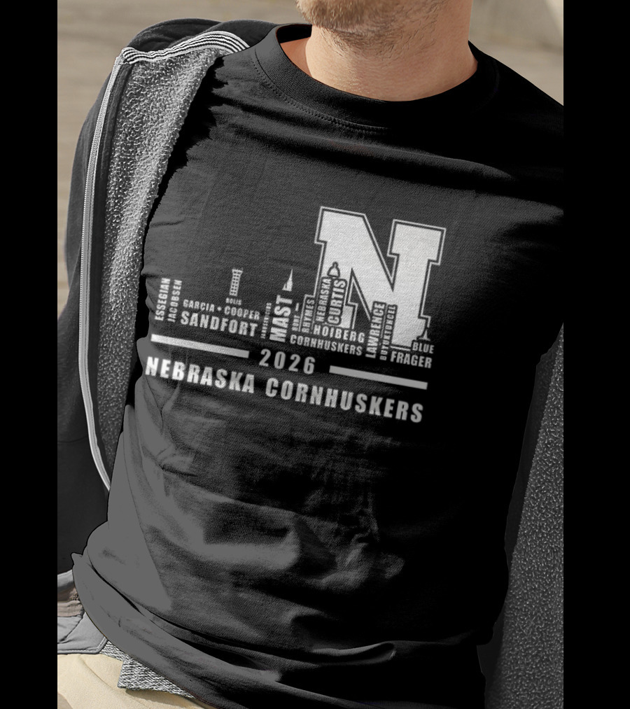 2026 Nebraska Cornhuskers City Skyline Lincoln T-Shirt
