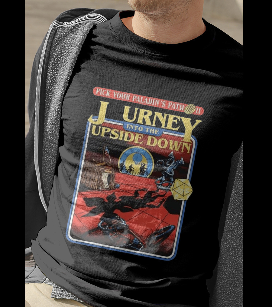 Journey Into The Upside Down Pick Your Paladin's Path 11 Stranger Things Dungeons And Dragons Dice Comic T-Shirt