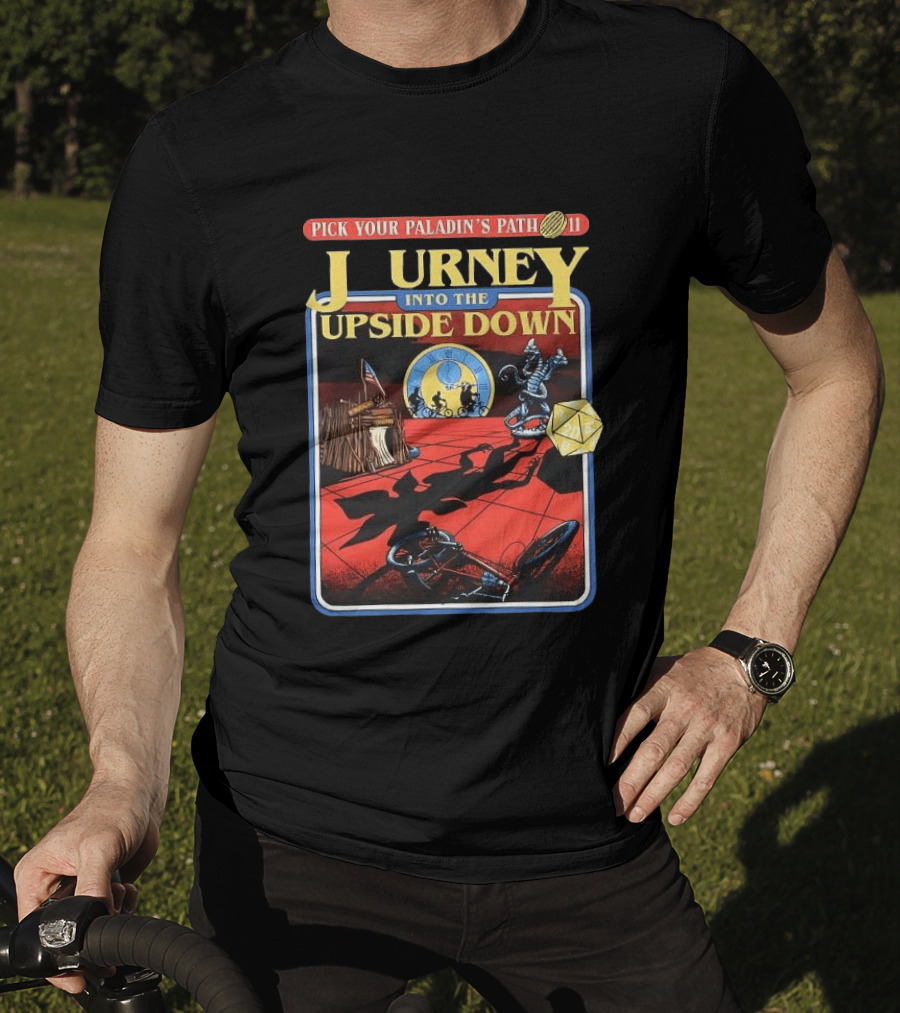 Journey Into The Upside Down Pick Your Paladin's Path 11 Stranger Things Dungeons And Dragons Dice Comic T-Shirt