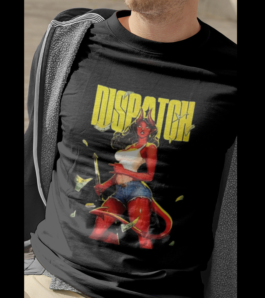 Parky Dispatch Malevola Devil Woman In Denim And White Top With Yellow T-Shirt