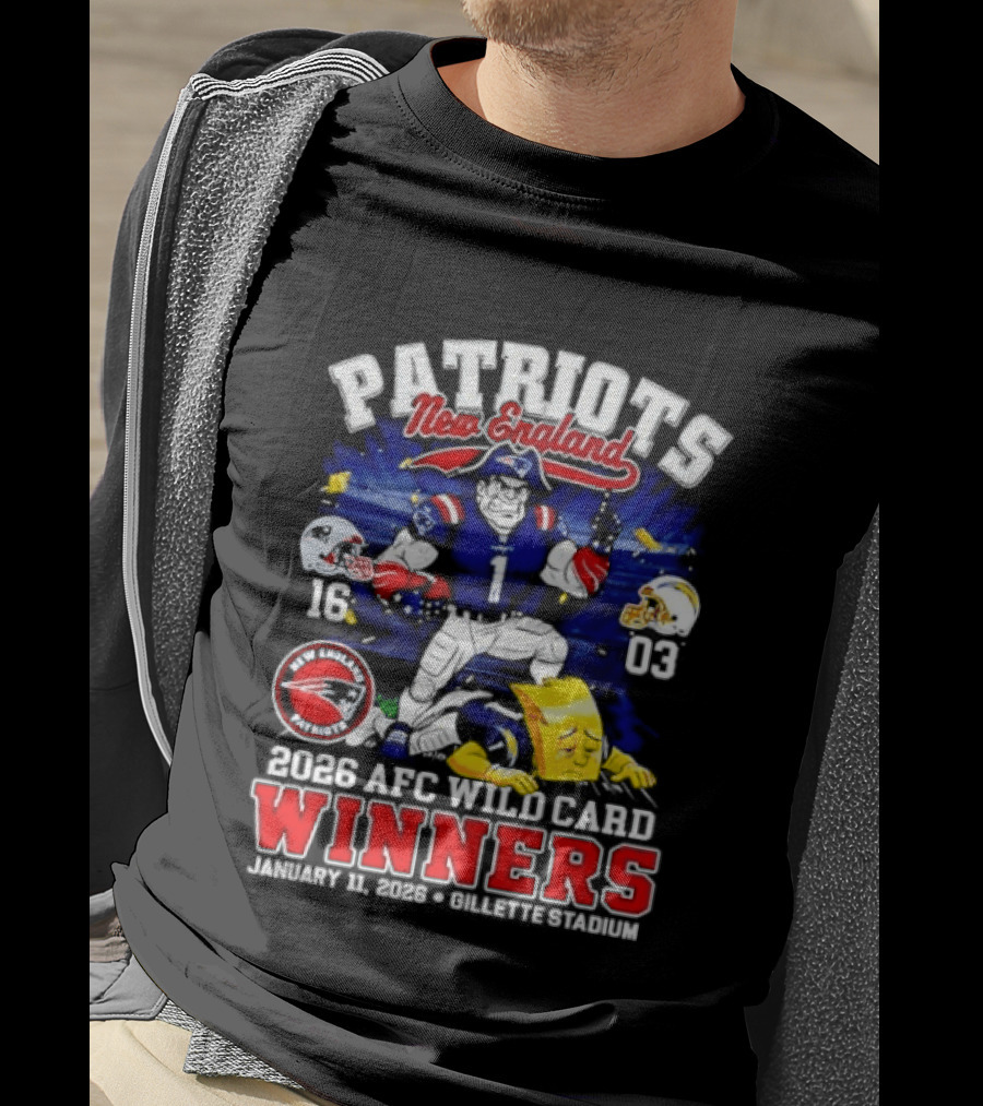 Patriots New England 2026 AFC Wild Card Winners Gillette Stadium January 11th T-Shirt