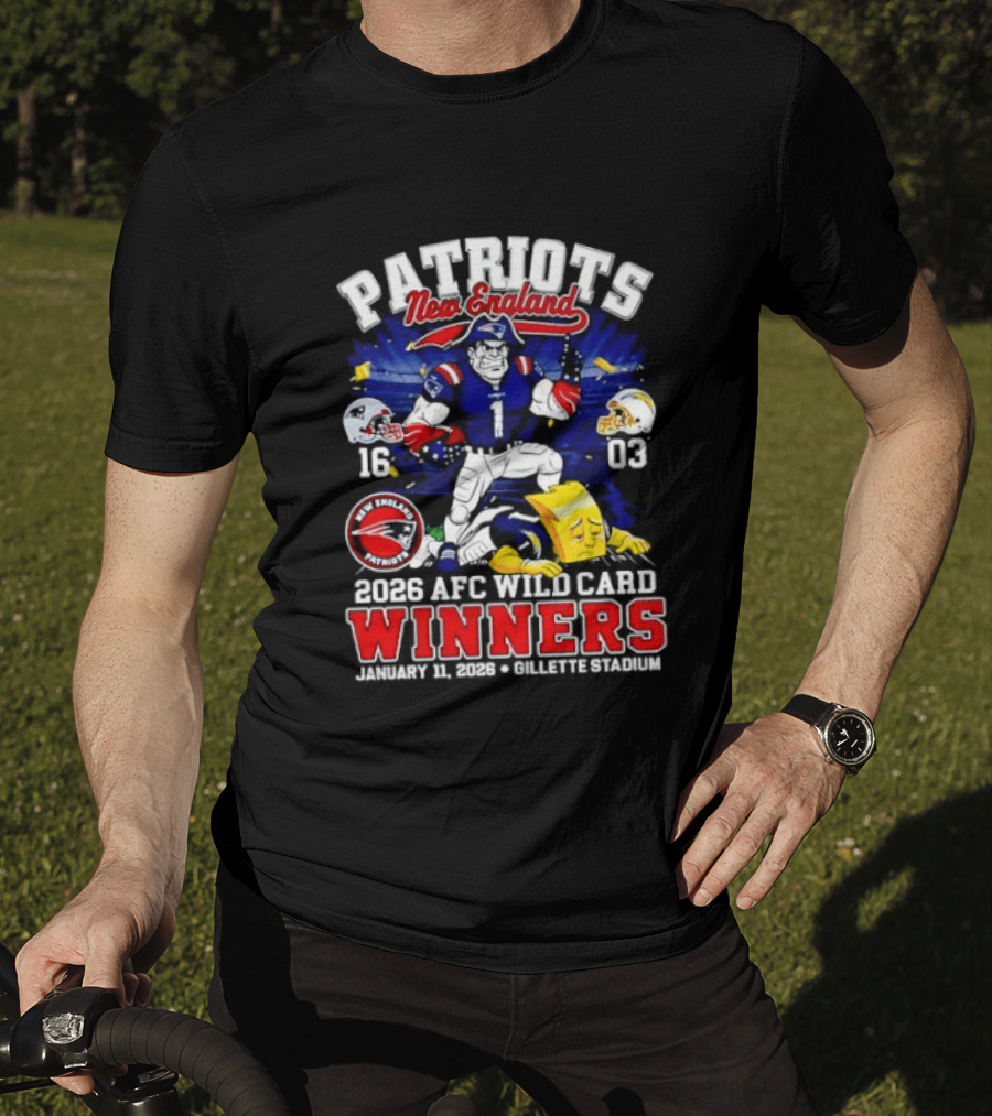 Patriots New England 2026 AFC Wild Card Winners Gillette Stadium January 11th T-Shirt