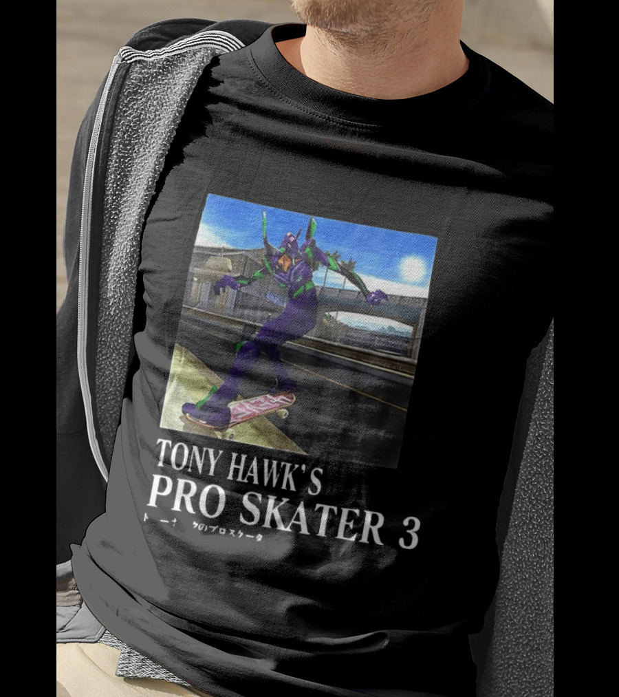 Tony Hawk's Pro Skater 3 Evangelion Crossover Skating Scene T-Shirt