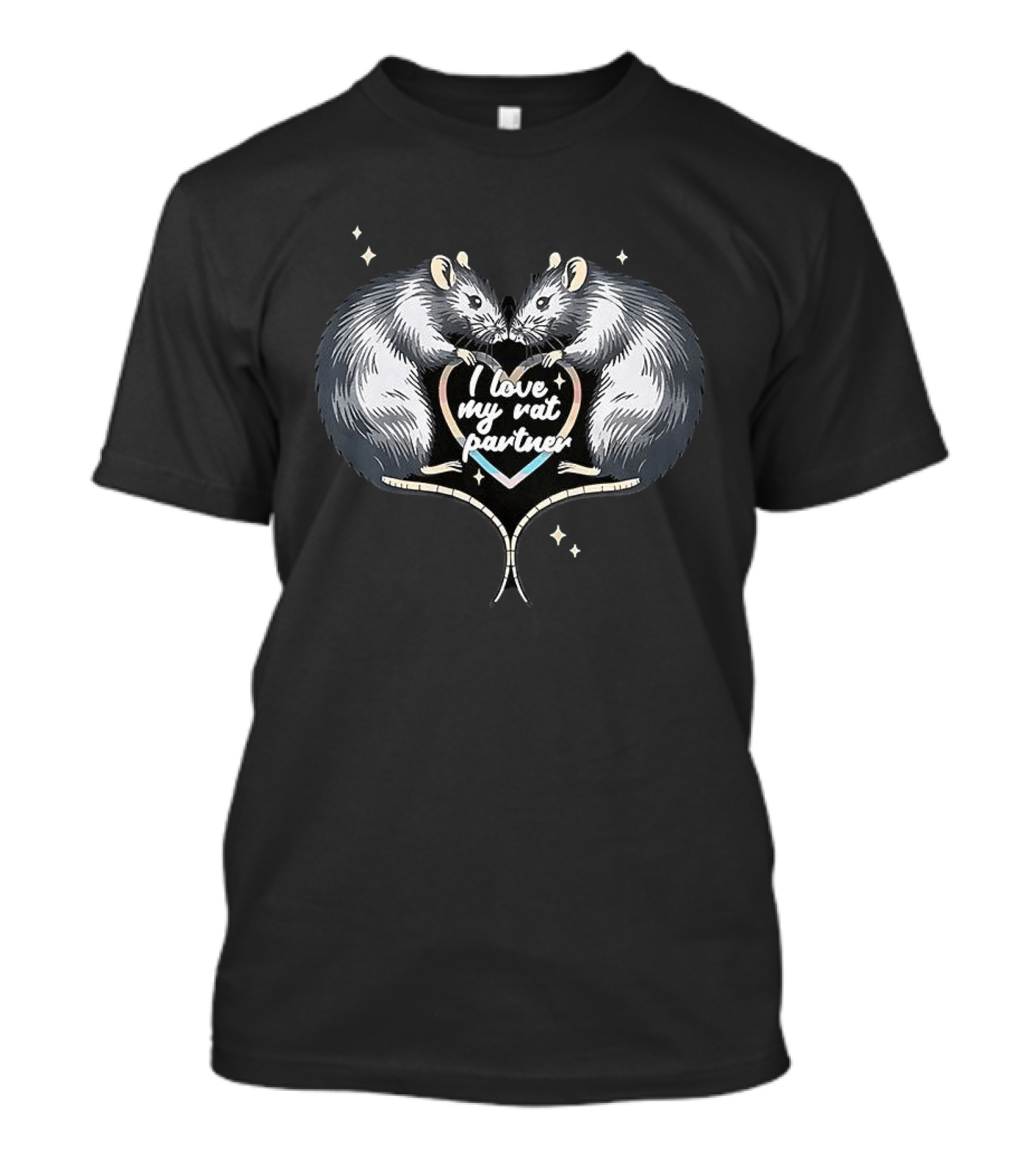 I Love My Rat Partner Heart And Rat T-Shirt