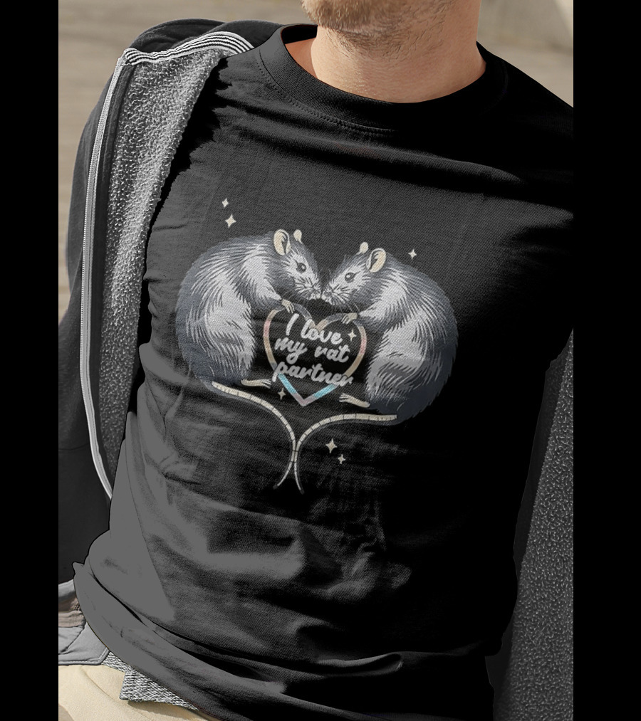 I Love My Rat Partner Heart And Rat T-Shirt