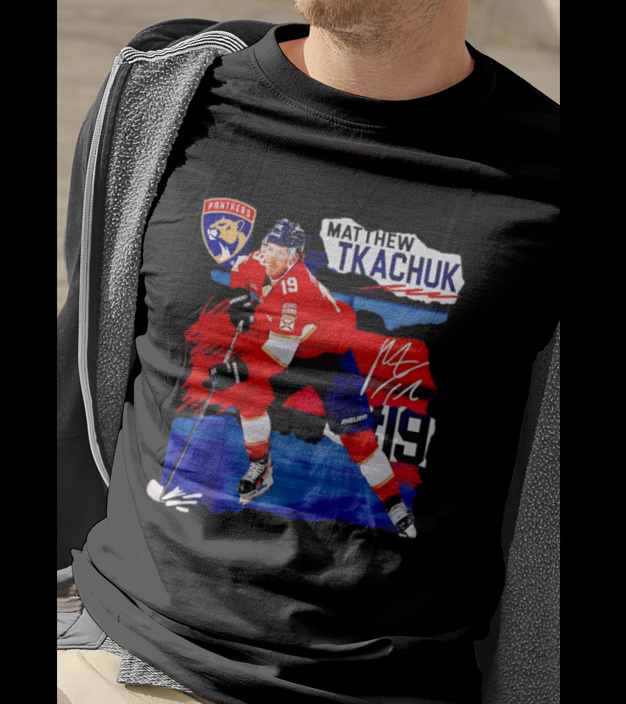 Matthew Tkachuk 19 Florida Panthers NHL Hockey Player Image T-Shirt