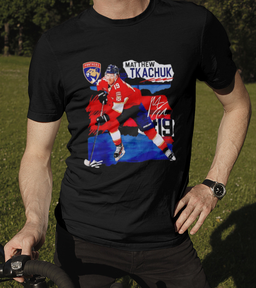 Matthew Tkachuk 19 Florida Panthers NHL Hockey Player Image T-Shirt