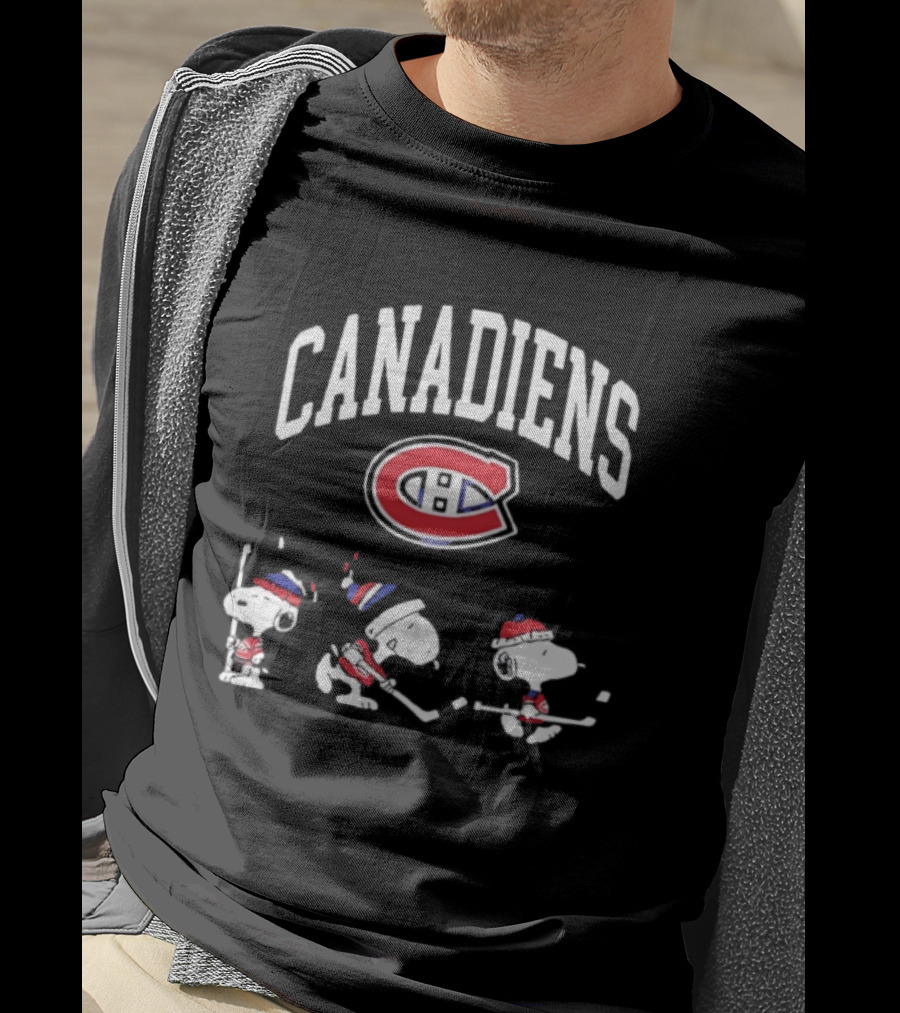Montreal Canadiens Peanuts Snoopy Hockey Go Habs Go T-Shirt