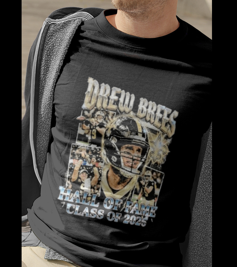 Drew Brees Hall Of Fame Class Of 2026 Quarterback Inductee NFL Football Star T-Shirt