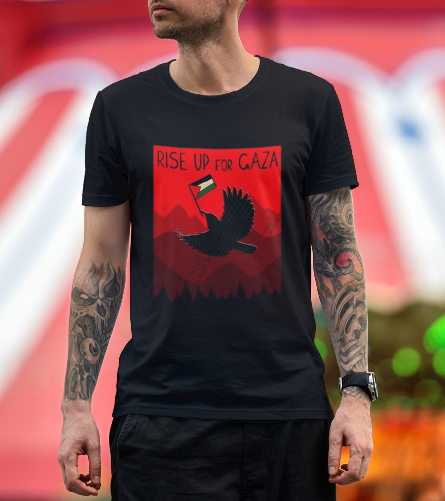 Rise Up For Gaza Palestinian Flag Bird T-Shirt