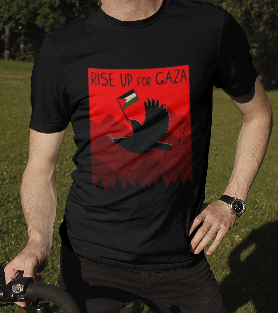 Rise Up For Gaza Palestinian Flag Bird T-Shirt