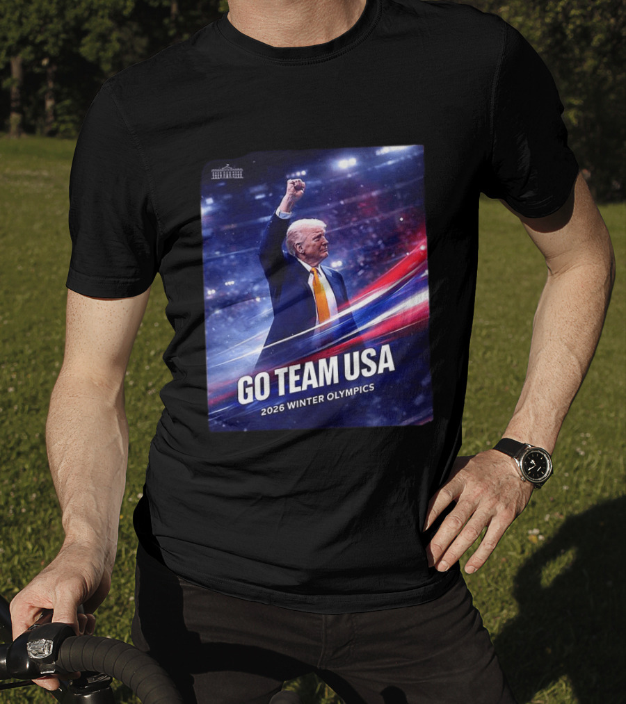 Go Team USA 2026 Winter Olympics Trump Cheer American Pride T-Shirt