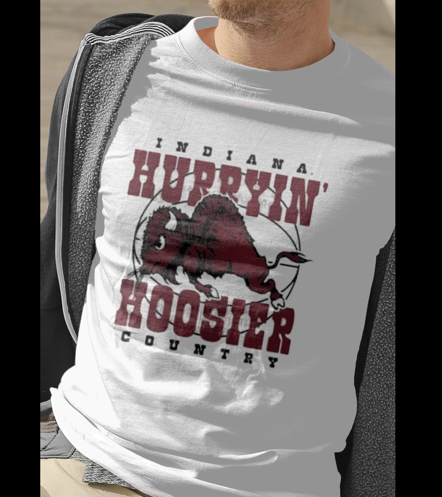 Indiana Hoosiers Basketball Hurryin' Hoosier Country Buffalo T-Shirt