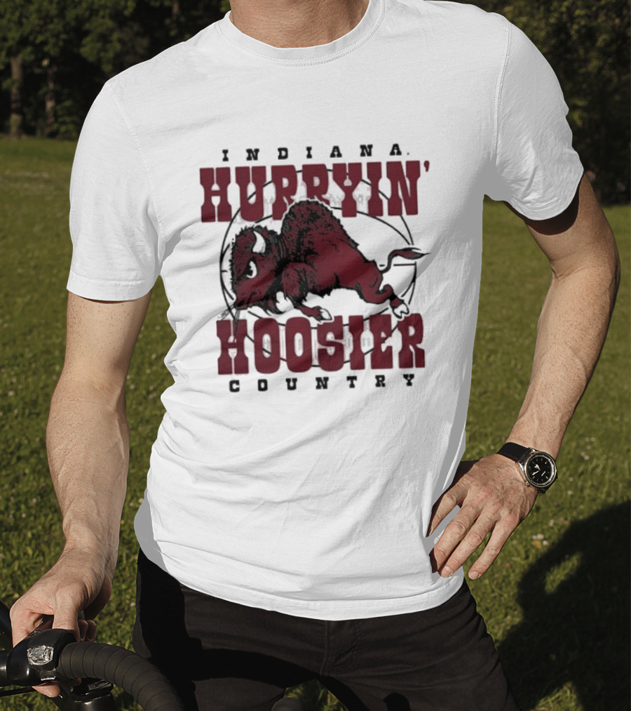 Indiana Hoosiers Basketball Hurryin' Hoosier Country Buffalo T-Shirt