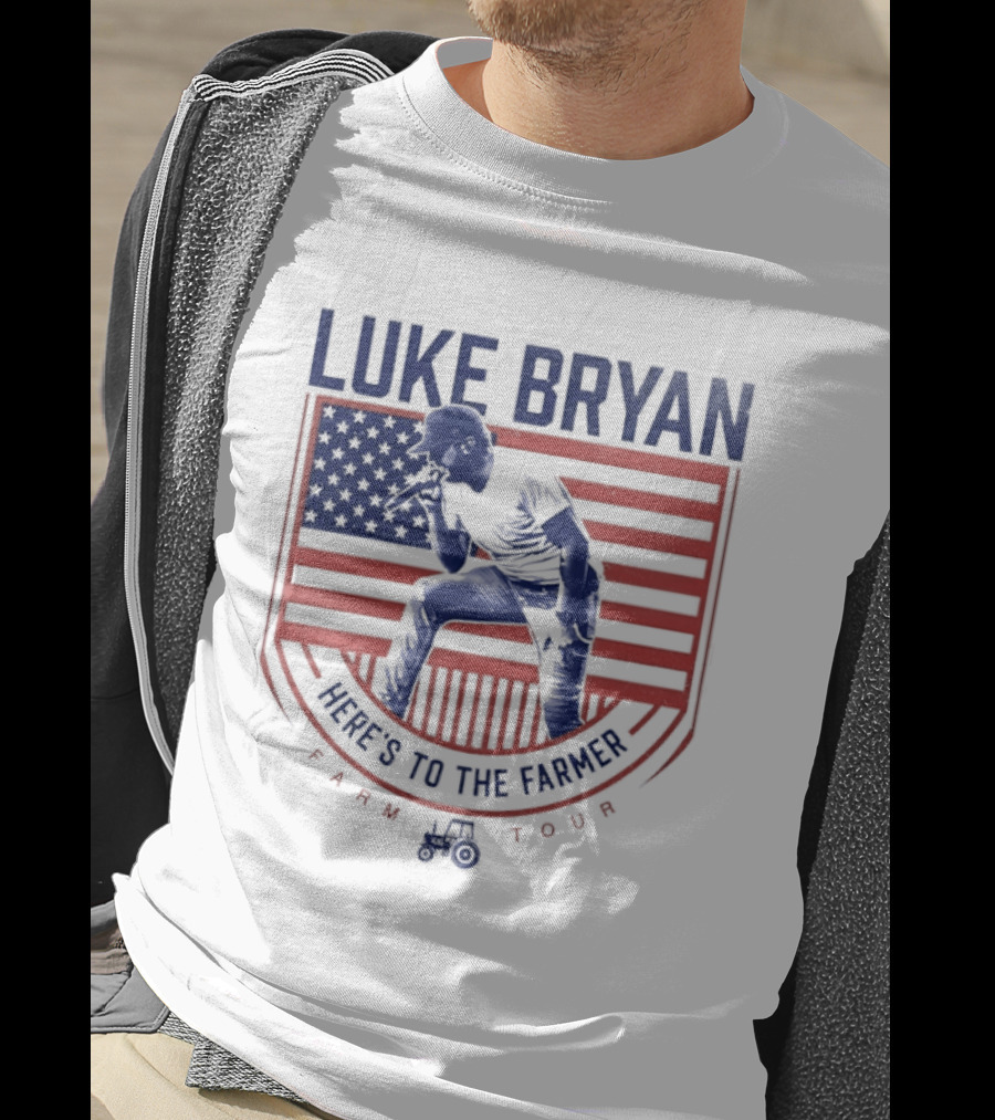 Luke Bryan Here's To The Farmer Farm Tour USA Flag T-Shirt