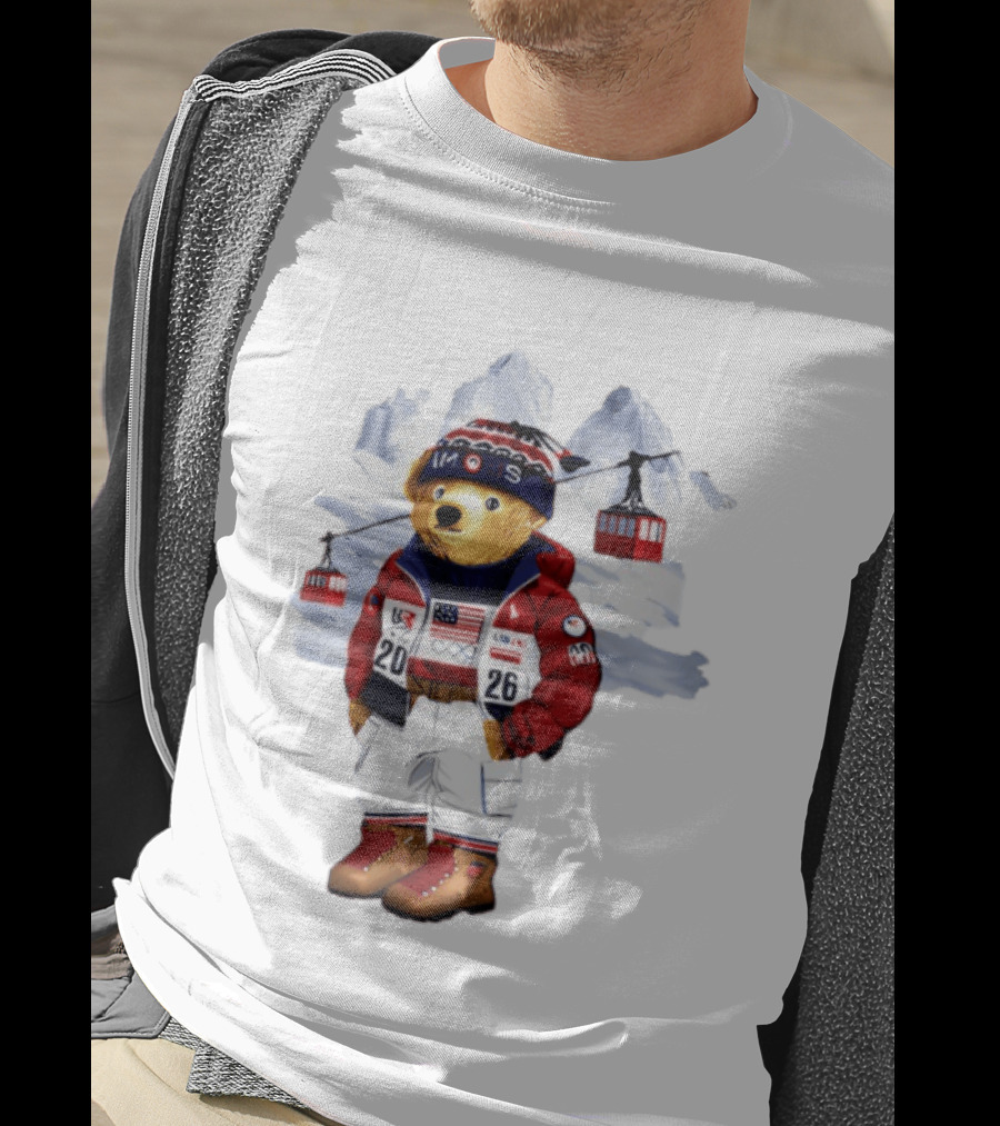 Taylor Olympics 2026 Bear Winter Skiing Outfit T-Shirt