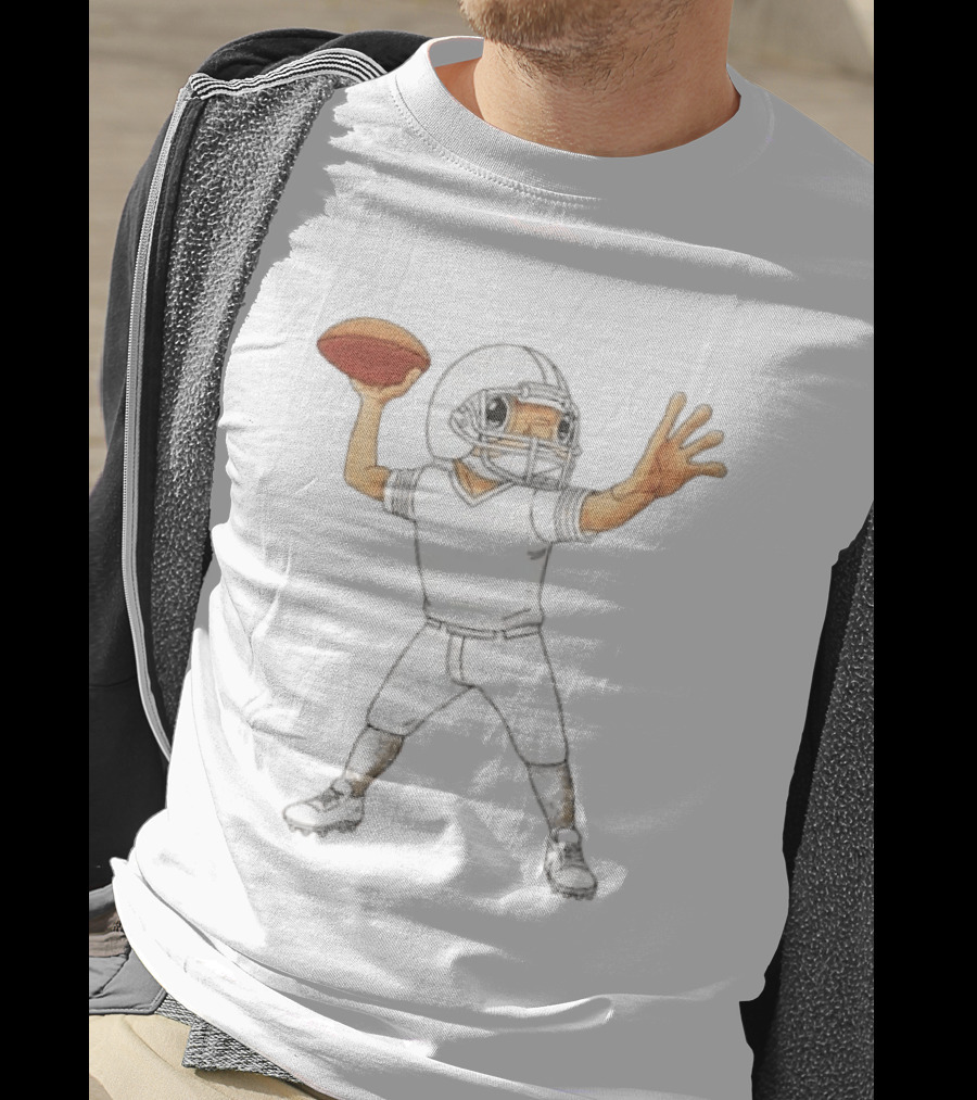 Bad Bunny X Super Tazón Concho LX 2026 Football Player Quarterback Throwing Ball T-Shirt