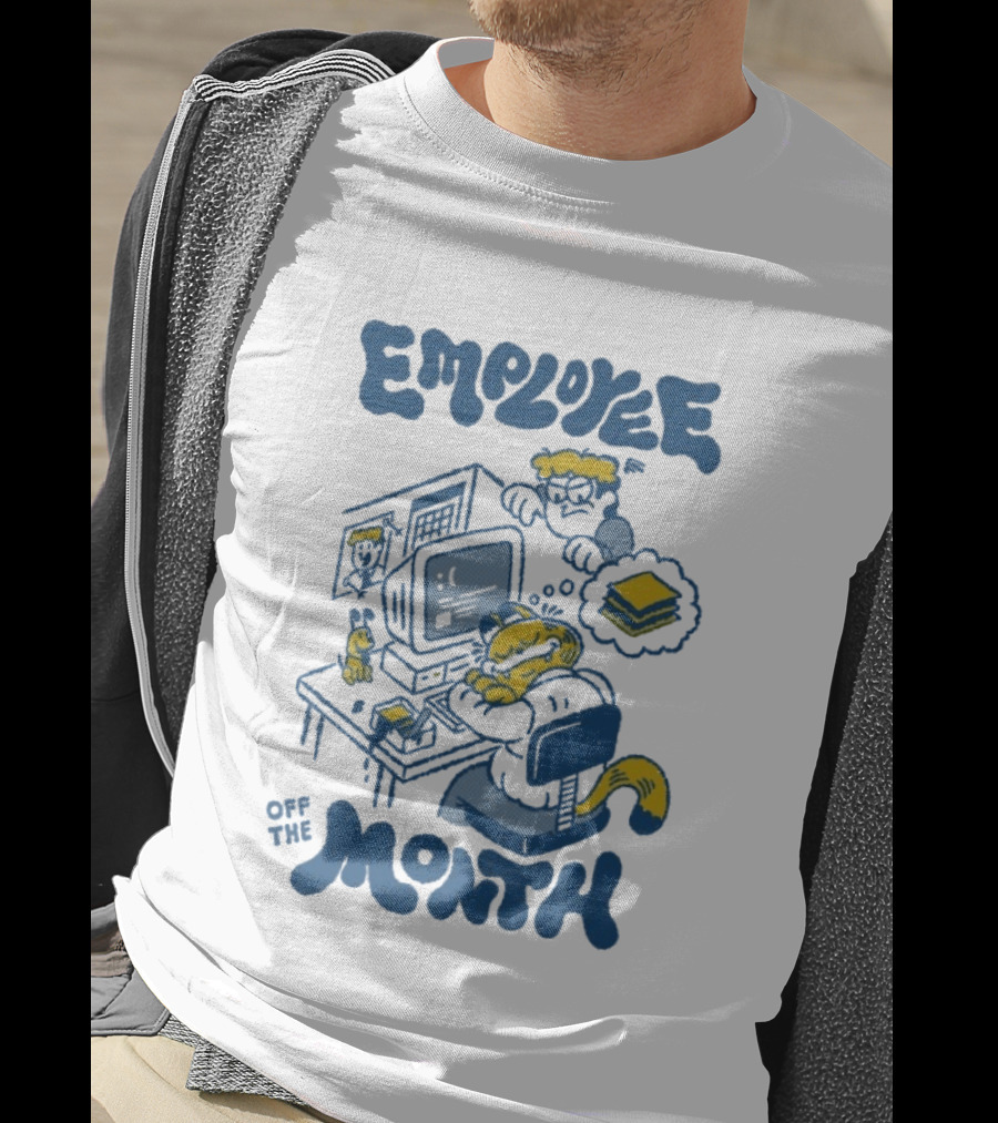 Employee Of The Month Henrique Torres Cat Sleeping Computer Sandwich T-Shirt