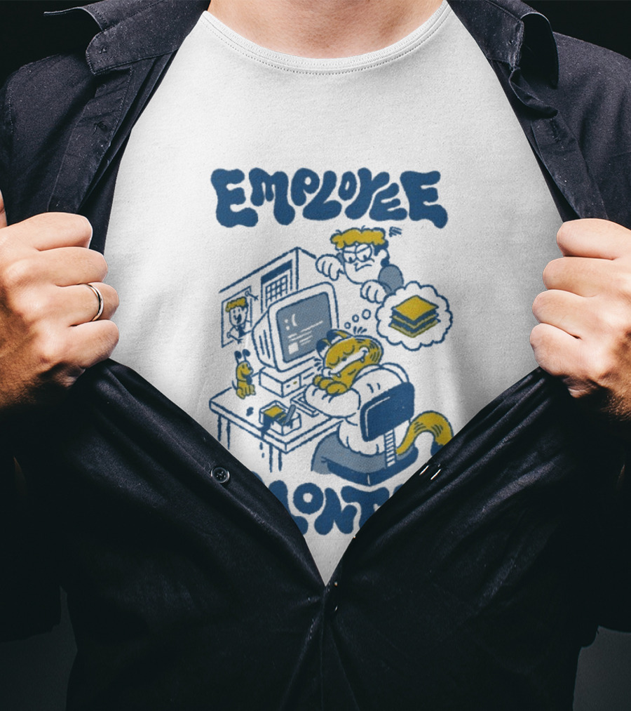 Employee Of The Month Henrique Torres Cat Sleeping Computer Sandwich T-Shirt