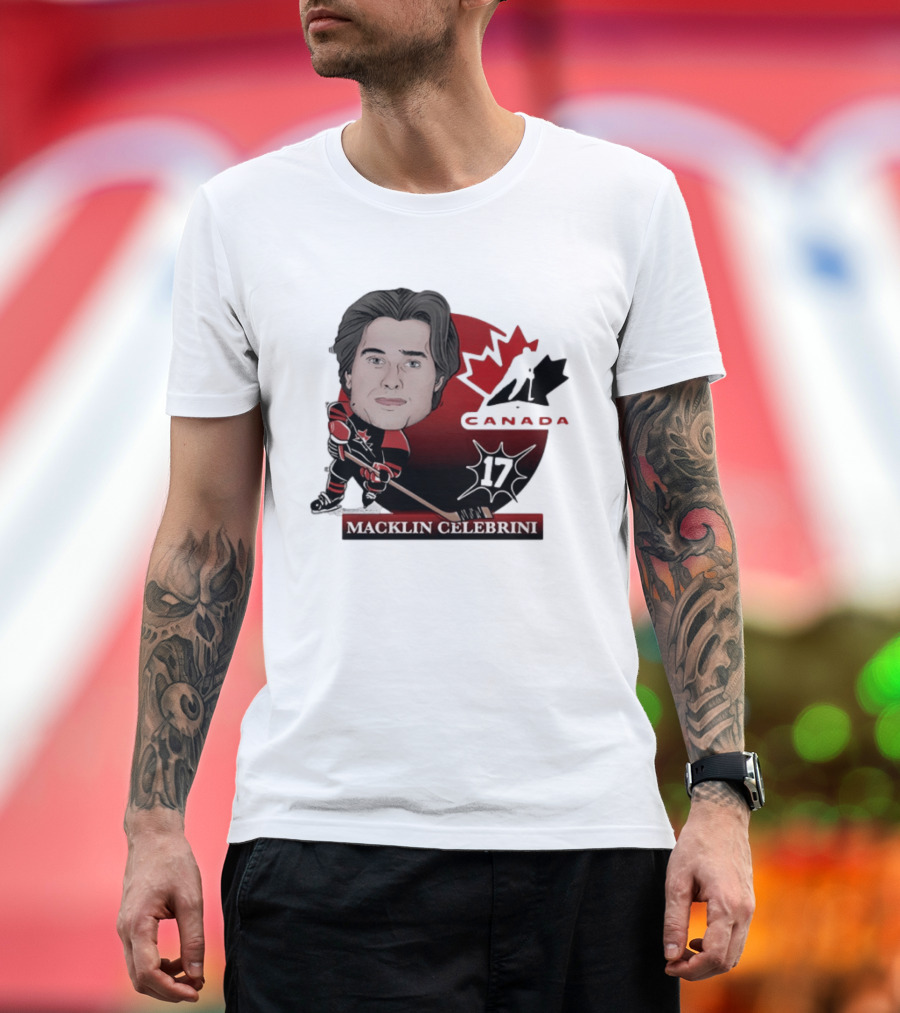 Hockey Canada Macklin Celebrini 17 Canada Leaf T-Shirt